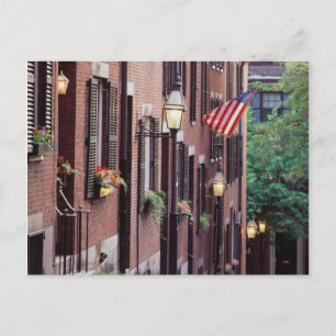USA, Massachusetts, Boston, Houses Along Acorn Postcard