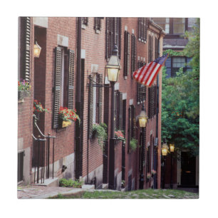 USA, Massachusetts, Boston, Houses Along Acorn Tile