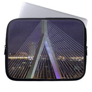 USA, Massachusetts, Boston. Leonard Zakim Laptop Sleeve