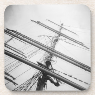 USA, Massachusetts, Boston. Masts of tall ship. Coaster