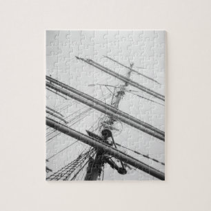 USA, Massachusetts, Boston. Masts of tall ship. Jigsaw Puzzle