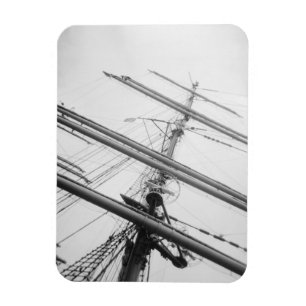 USA, Massachusetts, Boston. Masts of tall ship. Magnet