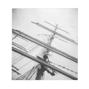 USA, Massachusetts, Boston. Masts of tall ship. Notepad