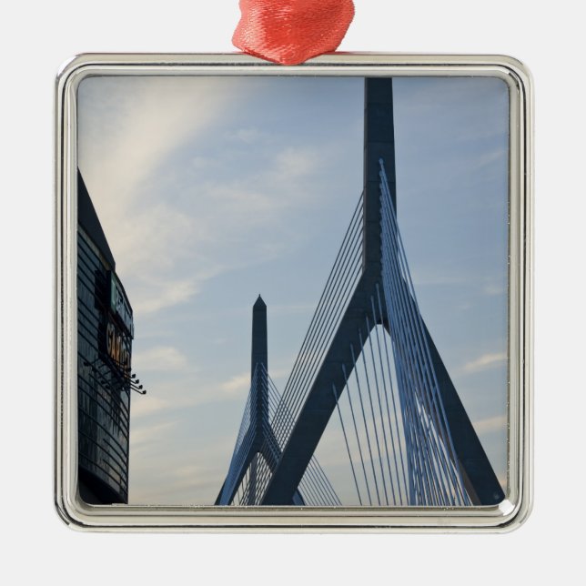 USA, Massachusetts, Boston. The Zakim Bridge. 2 Metal Ornament (Front)