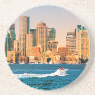 USA, Massachusetts. Boston Waterfront Panorama Coaster