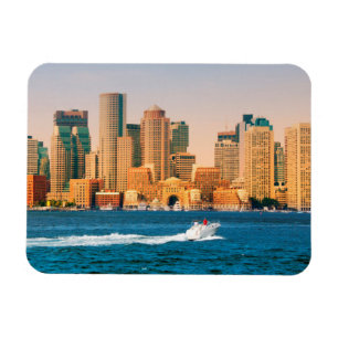 USA, Massachusetts. Boston Waterfront Panorama Magnet
