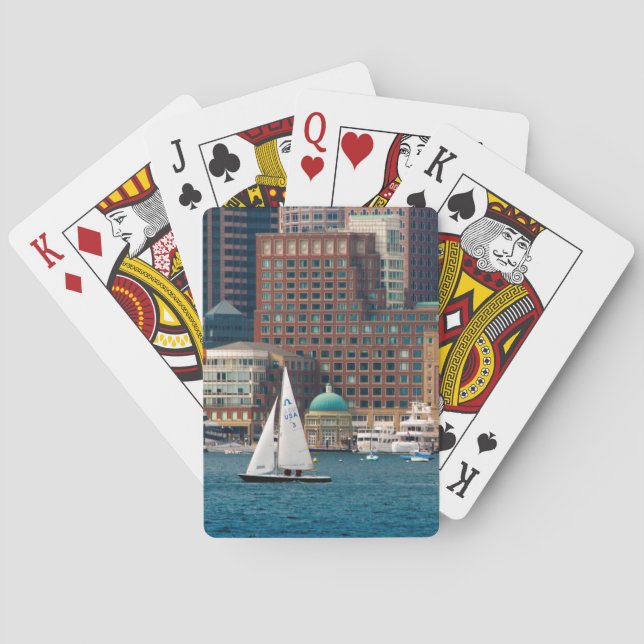 USA, Massachusetts. Boston Waterfront Skyline 2 Playing Cards (Back)