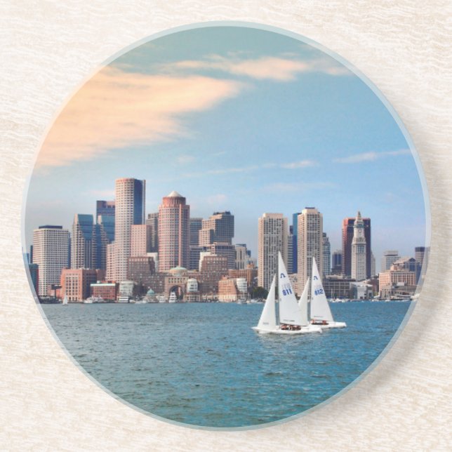USA, Massachusetts. Boston Waterfront Skyline 3 Coaster (Front)