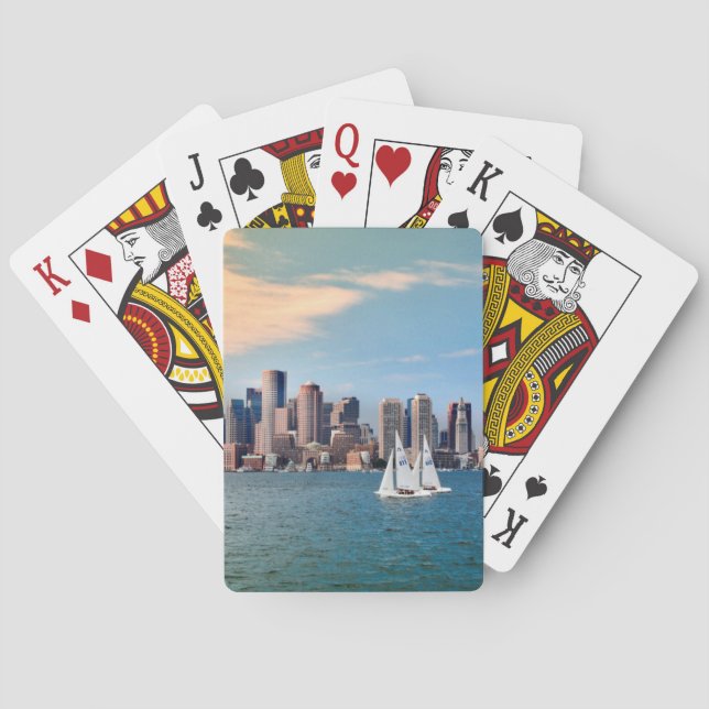 USA, Massachusetts. Boston Waterfront Skyline 3 Playing Cards (Back)