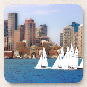 USA, Massachusetts. Boston Waterfront Skyline 4 Coaster