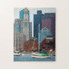 USA, Massachusetts. Boston Waterfront Skyline