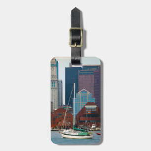 USA, Massachusetts. Boston Waterfront Skyline Luggage Tag