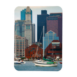 USA, Massachusetts. Boston Waterfront Skyline Magnet