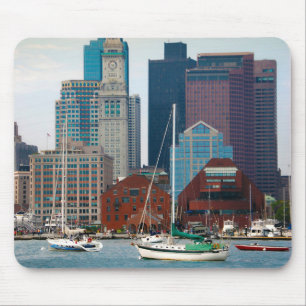 USA, Massachusetts. Boston Waterfront Skyline Mouse Pad