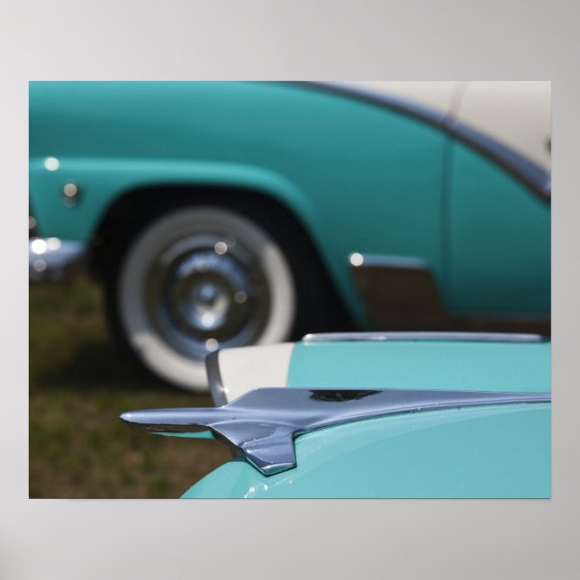 USA, Massachusetts, Gloucester. 1950s-era Ford Poster (Front)