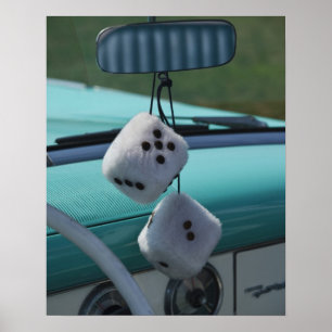 USA, Massachusetts, Gloucester. Fuzzy dice in a Poster