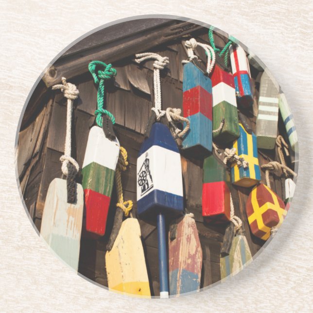 USA, Massachusetts, Gloucester, Lobster Buoys 2 Coaster (Front)