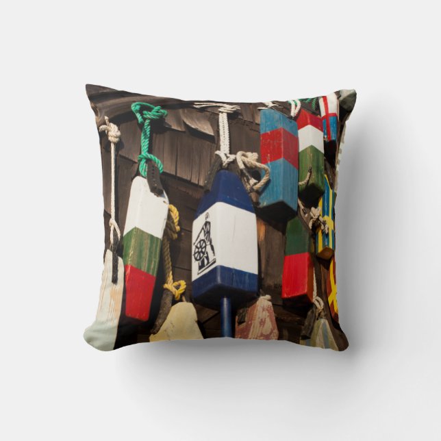 USA, Massachusetts, Gloucester, Lobster Buoys 2 Cushion (Front)