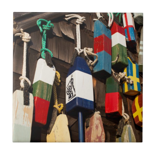 USA, Massachusetts, Gloucester, Lobster Buoys 2 Tile (Front)