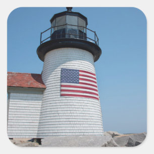USA, Massachusetts, Nantucket. Brant Point Square Sticker