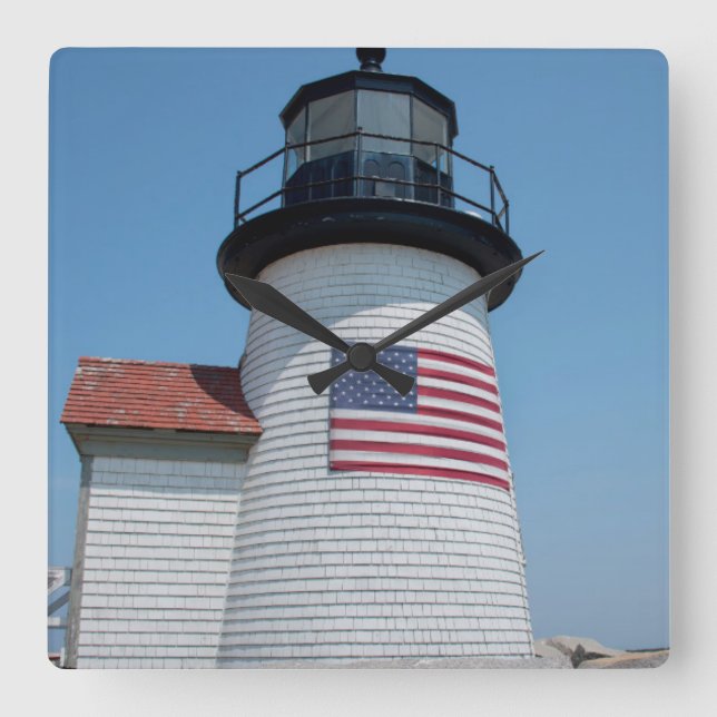 USA, Massachusetts, Nantucket. Brant Point Square Wall Clock (Front)