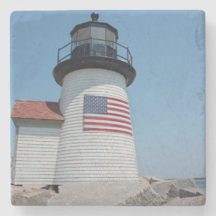 USA, Massachusetts, Nantucket. Brant Point Stone Coaster