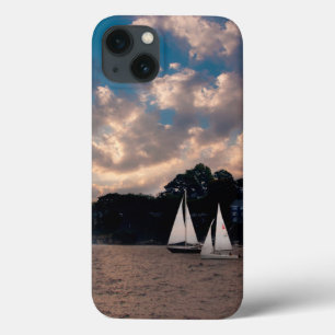 USA, Massachusetts. Sunset Sailing iPhone 13 Case