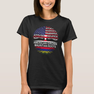 USA & Mauritius Flags American Grown Mauritian Roo T-Shirt