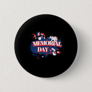 Usa memorial day 6 cm round badge