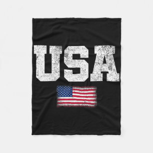 Usa Men Women Patriotic American Us Flag July 4th  Fleece Blanket