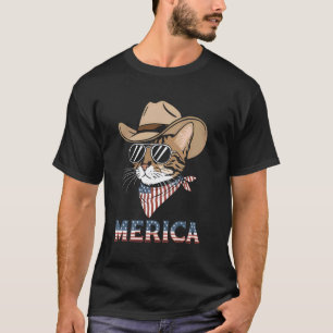 USA 'Merica Bengal Cat 4th of July Men Women Kids  T-Shirt