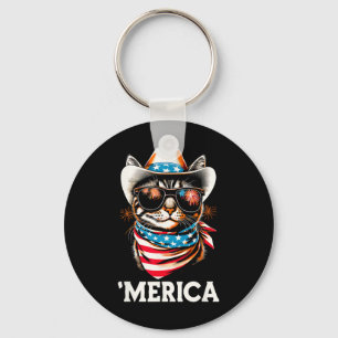 Usa merica Cat 4th Of July Men Women Kids Funny Pa Key Ring