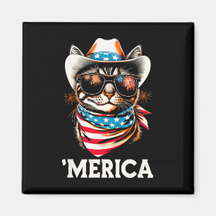 Usa merica Cat 4th Of July Men Women Kids Funny Pa Magnet