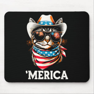 Usa merica Cat 4th Of July Men Women Kids Funny Pa Mouse Pad