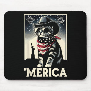 Usa merica Cat 4th Of July Men Women Kids Funny Pa Mouse Pad