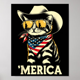 Usa merica Cat 4th Of July Men Women Kids Funny Pa Poster