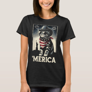 Usa merica Cat 4th Of July Men Women Kids Funny Pa T-Shirt