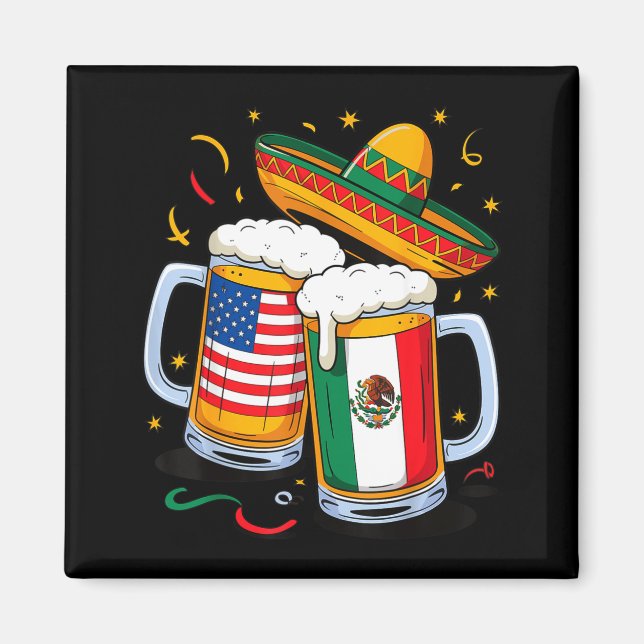 Usa mexico beer cinco de mayo  magnet (Front)