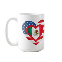 USA/Mexico Flag Heart Designer mug