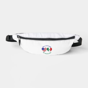 USA Mexico Flag Hearts My Country My Heritage Bum Bags