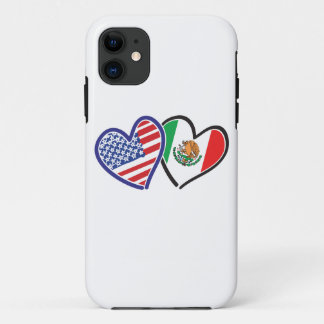 USA Mexico Heart Flags iPhone 11 Case