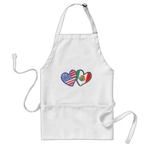 USA Mexico Heart Flags Standard Apron