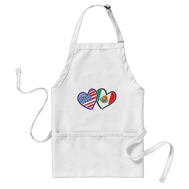 USA Mexico Heart Flags Standard Apron (Front)