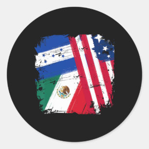 Usa Mexico Honduras Flags Classic Round Sticker