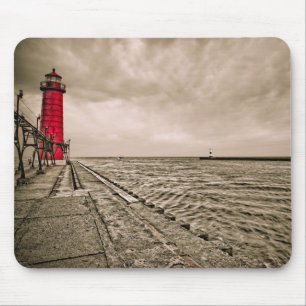 USA, Michigan, Grand Haven Lighthouse Mouse Pad