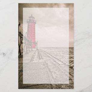USA, Michigan, Grand Haven Lighthouse Stationery