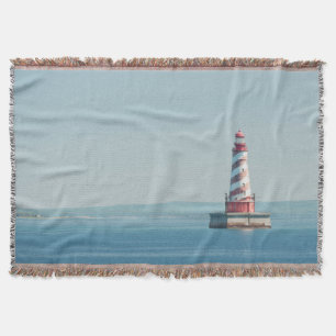 USA, Michigan, Great Lakes, Lake Michigan Throw Blanket
