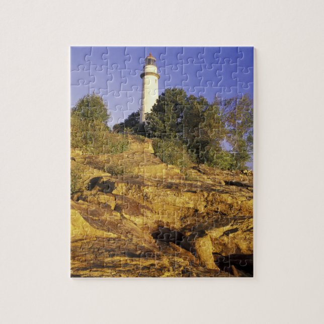 USA, Michigan, Lake Huron. Pointe Aux Barques Jigsaw Puzzle (Vertical)
