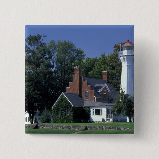 USA, Michigan, Lake Huron. Port Sanilac 15 Cm Square Badge (Front)