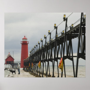 USA, Michigan, Lake Michigan Shore, Grand Haven: Poster